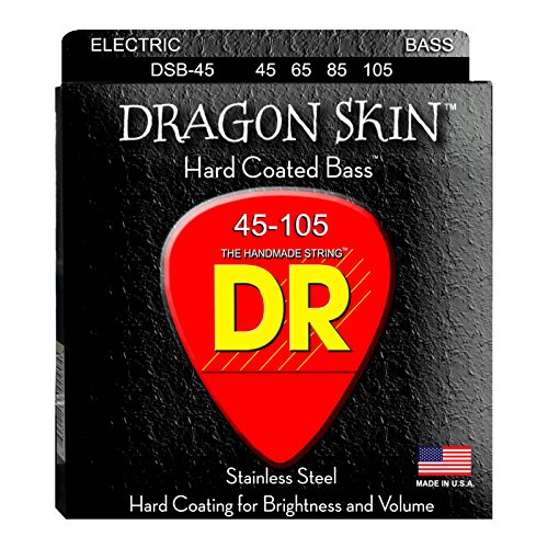 DR Strings DSB45 DRAGON SKIN - CLEAR Coated Bass Strings: Medium 45-105 von DR Strings