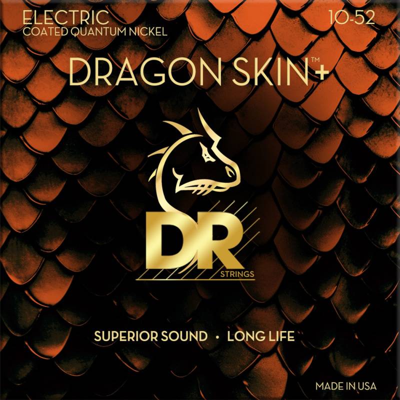DR Strings Dragon Skin+ Coated Electric Guitar Strings Medium 10-52 voor elektrische gitaar von DR Strings