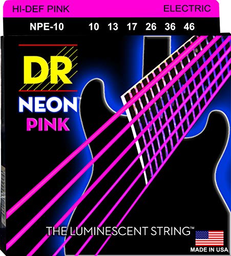 DR Strings Hi-Def Neon Pink Electric Medium NPE-10 Pink Coated 10-46 von DR Strings