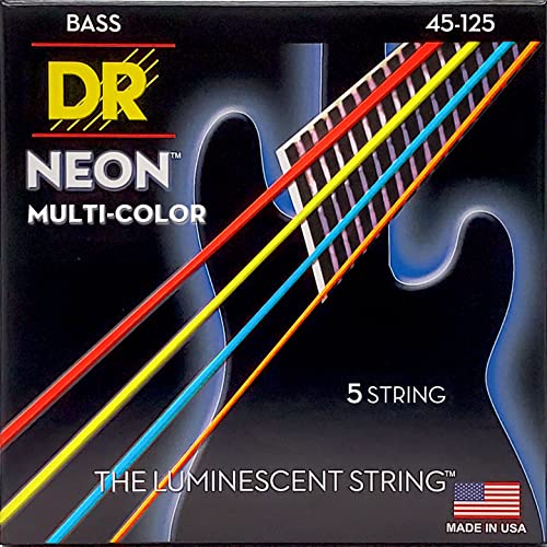 DR Strings HiDef Neon Multi-Color 5-String Bass (NMCB5-45) von DR Strings