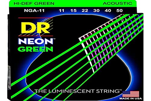 DR Strings NGA11 Hi-Def Neon Green Acoustic Medium - Lite von DR Strings