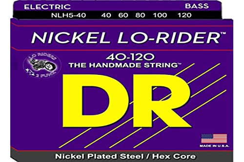 DR Strings NLH540 NICKEL LO-RIDER™ - Nickel Plated Bass Strings: 5-String Light 40-120, Silver von DR Strings