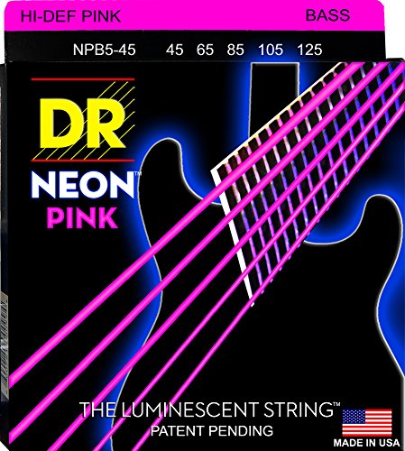 DR Strings NPB5-45 Saiten für Bassgitarren (HI-DEF Neon) von DR Strings