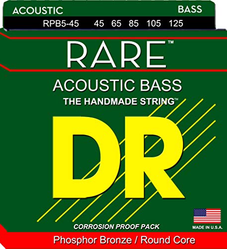 DR Strings RPB545 45-125 Medium Set Handmade Rare Coated 5-String Bass Strings von DR Strings