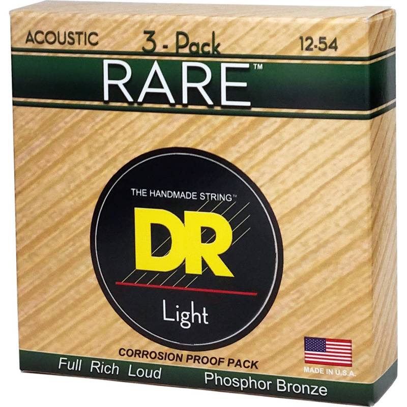 DR Strings RPM-12-3PK Rare Acoustic Guitar Strings 3-Pack (12-54) von DR Strings