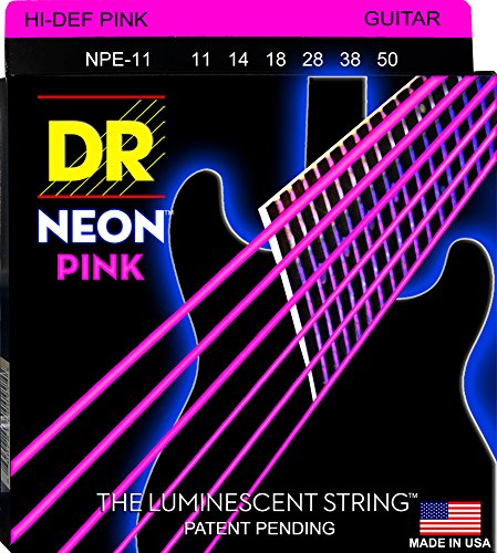 Dr Strings Neon 11-50 Gitarrensaiten für E-Gitarre, Pink von DR Strings