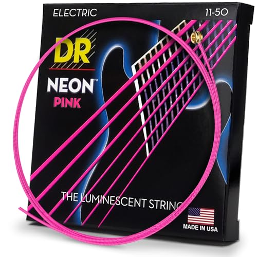 Dr Strings Neon 11-50 Gitarrensaiten für E-Gitarre, Pink von DR Strings