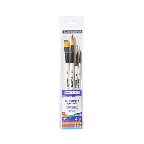 Daler-Rowney Graduate Pinselset aus 4 Pinseln, Synthetik, für Wasserfarben von Daler Rowney