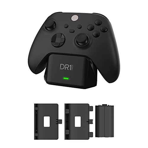 DR1TECH PowerSetX Ladestation und Akku Für Controller XBOX One X/S, Series X/S - Zubehör Für XBOX Wireless Controller + Smart Battery 1200 mAh (Controller NICHT Enthalten) [Amazon Exclusive] von DR1TECH