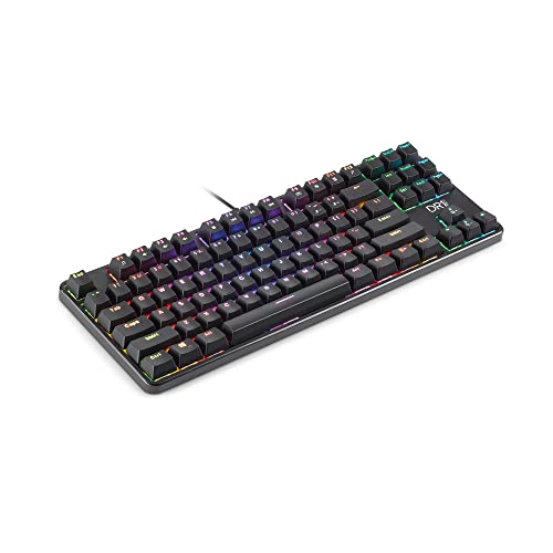 Unbekannt DR1TECH Raven+ Mechanische TKL Gaming Tastatur Für PC/PS4 mit RGB Hintergrundbeleuchtung - 87 Tasten Anti Ghosting - Ergonomische USB Tastatur mit Kabel (Internationales-Layout), Schwarz von DR1TECH