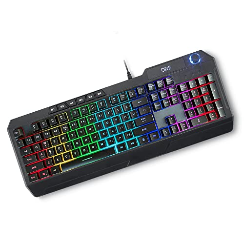 Unbekannt DR1TECH Wasp+ RGB Gaming Tastatur Für PC/PS4 Mit LED Hintergrundbeleuchtung - 104 Tasten Mit 26-Tasten Anti Ghosting - USB Tastatur Mit Kabel (QWERTY Internationales-Layout), Schwarz von DR1TECH