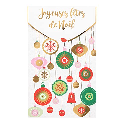 DRAEGER PARIS Grußkarte "Frohe Weihnachten" | Weihnachtskugeln | Heiße Goldveredelung | 10,5 x 17 cm | Made in England | inkl. Umschlag | FSC®-Papier von DRAEGER PARIS 1886