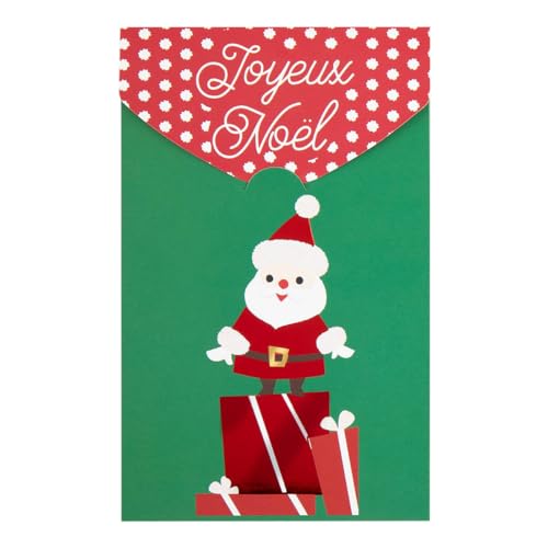 DRAEGER PARIS Weihnachtskarte "Frohe Weihnachten" | roter Weihnachtsmann | Heiligabend | Heißgold-Finish | 10,5 x 17 cm | Made in England | inkl. Umschlag | FSC®-Papier von DRAEGER PARIS 1886