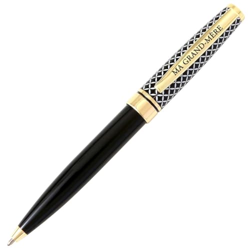 DRAEGER Paris Kugelschreiber, Farbe Schwarz, "Meine Oma", personalisierbar, schwarze Tinte, Geschenkidee zum Geburtstag, zu Weihnachten für Oma, Mutter, in Geschenkbox von DRAEGER