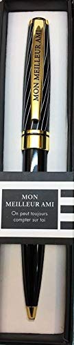 Die carterie 76000718 Kugelschreiber Einziehbar Serie Black & Gold mit Botschaft auf Clip Mein bester Freund von DRAEGER PARIS 1886