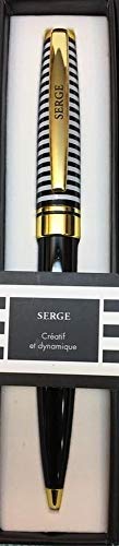 Die carterie 76000853 Kugelschreiber Einziehbar Serie Black & Gold mit Botschaft auf Clip Serge von DRAEGER