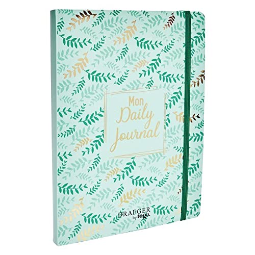 Draeger Bullet Journal – persönliche Organisation – fester Einband, elastischer Verschluss – 15 x 21 cm – Grün und Gold von DRAEGER