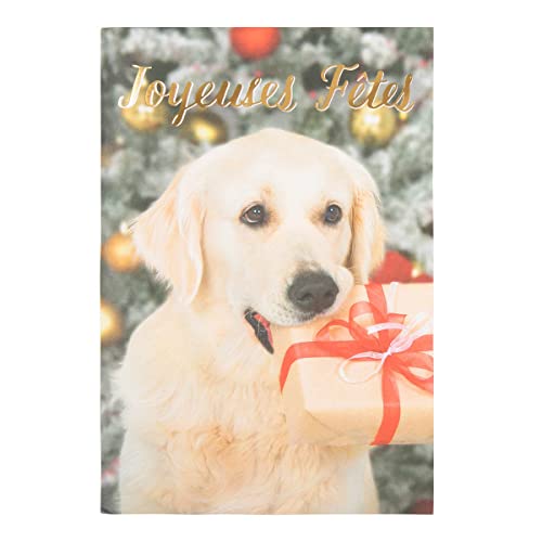 Draeger Paris Glückwunschkarte Hund "Frohe Feiertage" | Weihnachtsgeschenk | Feiertage zum Jahresende | Heißkupfer | 14,5 x 14,5 cm | Made in England | inkl. Umschlag | FSC® Papier von DRAEGER PARIS 1886