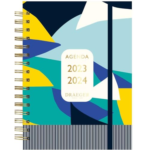 Draeger Paris – Wochenkalender 2023 – 2024 | 13 x 18 cm | September 2023 bis August 2024 | Blau und Gelb | Hardcover Wochenkalender | FSC®-zertifiziertes Papier von DRAEGER PARIS 1886
