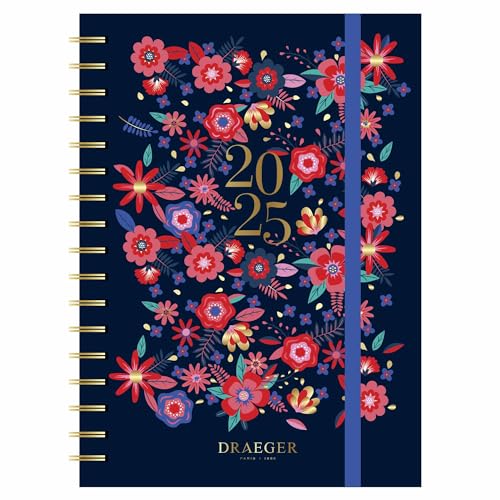 DRAEGER PARIS - September 2024 to August 2025 weekly diary 13x18 cm - 1 week on 2 pages - Hard cover - ‘Floral’ theme - FSC® certified paper - Vegetable-based inks von DRAEGER