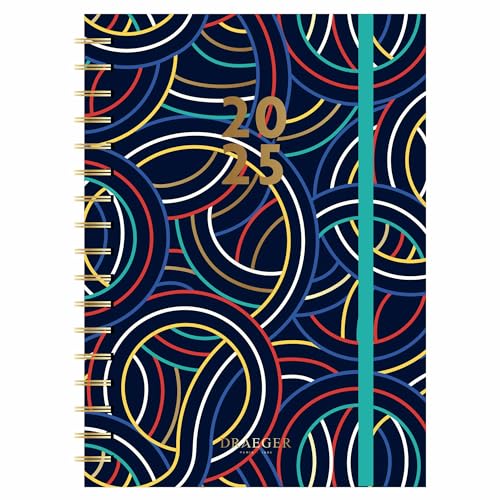 DRAEGER PARIS - September 2024 to August 2025 weekly diary 13x18 cm - 1 week on 2 pages - Hard cover - ‘Geometric’ theme - FSC® certified paper - Vegetable-based inks von DRAEGER