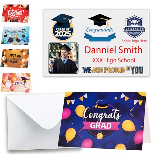 DRAJOIN Personalisierte Abschlusskarten, Individuelle Abschlusskarten mit weißen Umschlägen, als Abschlusskarte für Schule, Kindergarten, Hochschule, Hochschule, 15 PCS DRAJOIN Personalisierte Abschlusskarten, Individuelle Abschlusskarten mit weißen Umschlägen, als Abschlusskarte für Schule, Kindergarten, Hochschule, Hochschule, 15 PCS von DRAJOIN