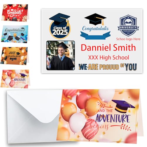 DRAJOIN Personalisierte Abschlusskarten, Individuelle Abschlusskarten mit weißen Umschlägen, als Abschlusskarte für Schule, Kindergarten, Hochschule, Hochschule, 15 PCS DRAJOIN Personalisierte Abschlusskarten, Individuelle Abschlusskarten mit weißen Umschlägen, als Abschlusskarte für Schule, Kindergarten, Hochschule, Hochschule, 15 PCS von DRAJOIN