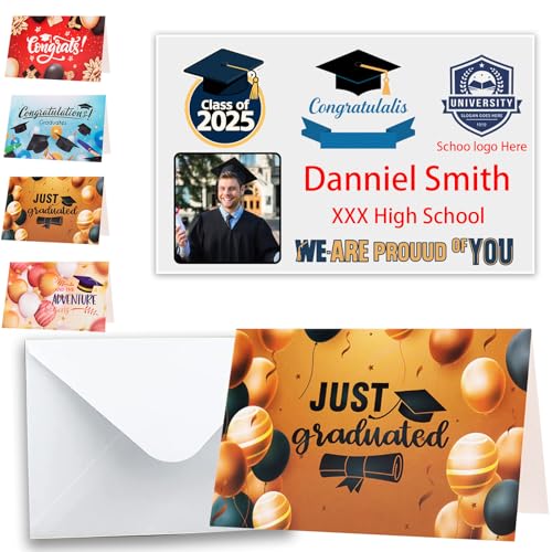 DRAJOIN Personalisierte Abschlusskarten, Individuelle Abschlusskarten mit weißen Umschlägen, als Abschlusskarte für Schule, Kindergarten, Hochschule, Hochschule, 15 PCS DRAJOIN Personalisierte Abschlusskarten, Individuelle Abschlusskarten mit weißen Umschlägen, als Abschlusskarte für Schule, Kindergarten, Hochschule, Hochschule, 15 PCS von DRAJOIN