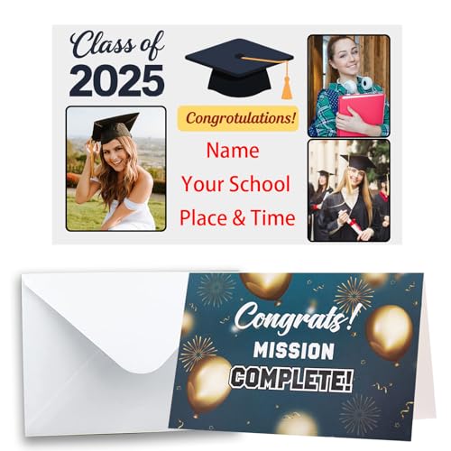 DRAJOIN Personalisierte Abschlusskarten, Individuelle Einladungskarten, Personalisierte Fotokarten mit Weißen Umschlägen, als Abschlusskarte für Schule, Kindergarten, Hochschule, Hochschule, 15 PCS DRAJOIN Personalisierte Abschlusskarten, Individuelle Einladungskarten, Personalisierte Fotokarten mit Weißen Umschlägen, als Abschlusskarte für Schule, Kindergarten, Hochschule, Hochschule, 15 PCS von DRAJOIN