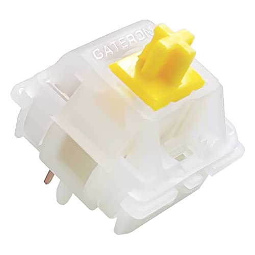 Gateron Milchig Gelbe Pro Switches,linear,vorgeschmiert, 5 Pin für Gaming Mechanische MX Tastaturen (108 Stück, Gelb) von DRAOZA