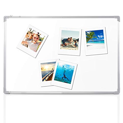 DREAMADE Magnettafel Beschreibbar, Whiteboard Set Magnetwand Weiß, Weißboard Whiteboard Magnetisch und Beschreibbar,Magnettafel mit Stiftablage und Abnehmbare Haken (60 x 40 cm) von DREAMADE