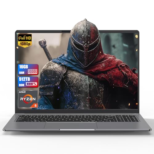 DREAMFYRE Notebook 16 Zoll (40,6 cm) Full HD AMD Ryzen5 7640HS (bis zu 5 GHz) 16 GB RAM DDR5 512 GB SSD PC Gaming Tastatur mit Hintergrundbeleuchtung RGB WiFi 6 Bluetooth 5 Gamingcomputer von DREAMFYRE
