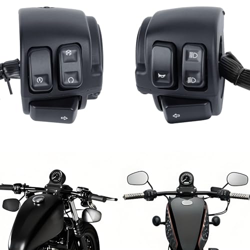 DREAMIZER 1" Motorrad Lenkerschalter Steuerung und Kabelbaum, Kompatibel mit Harley Softail Dyna Sportster V-Rod 1996-2012, 1 Paar DREAMIZER 1" Motorrad Lenkerschalter Steuerung und Kabelbaum, Kompatibel mit Harley Softail Dyna Sportster V-Rod 1996-2012, 1 Paar von DREAMIZER