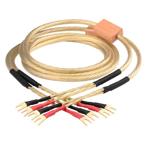DREEK Lautsprecherkabel Gute Qualität 8N OCC Silber Reines Kupfer Vergoldet Y Stecker for Verstärker Lautsprecher(0.75 Meters) von DREEK