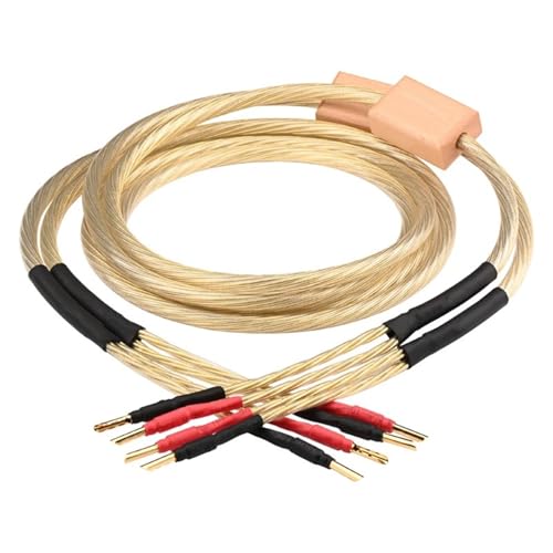 DREEK Lautsprecherkabel Gute Qualität 8N OCC Silber Reines Kupfer Vergoldete Bananenstecker for Verstärker Lautsprecher(3.5 Meters) von DREEK