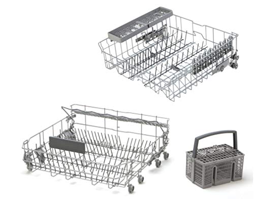 DREHFLEX - KORB40 - Geschirrkorb Korb 00712900 712900 - SET für diverse Spülmaschinen von Bosch Siemens Neff Constructa - Oberkorb passt für 00770441 - Unterkorb 20002904 (00680997) inklusive Besteckkorb 00668270 668270 von DREHFLEX