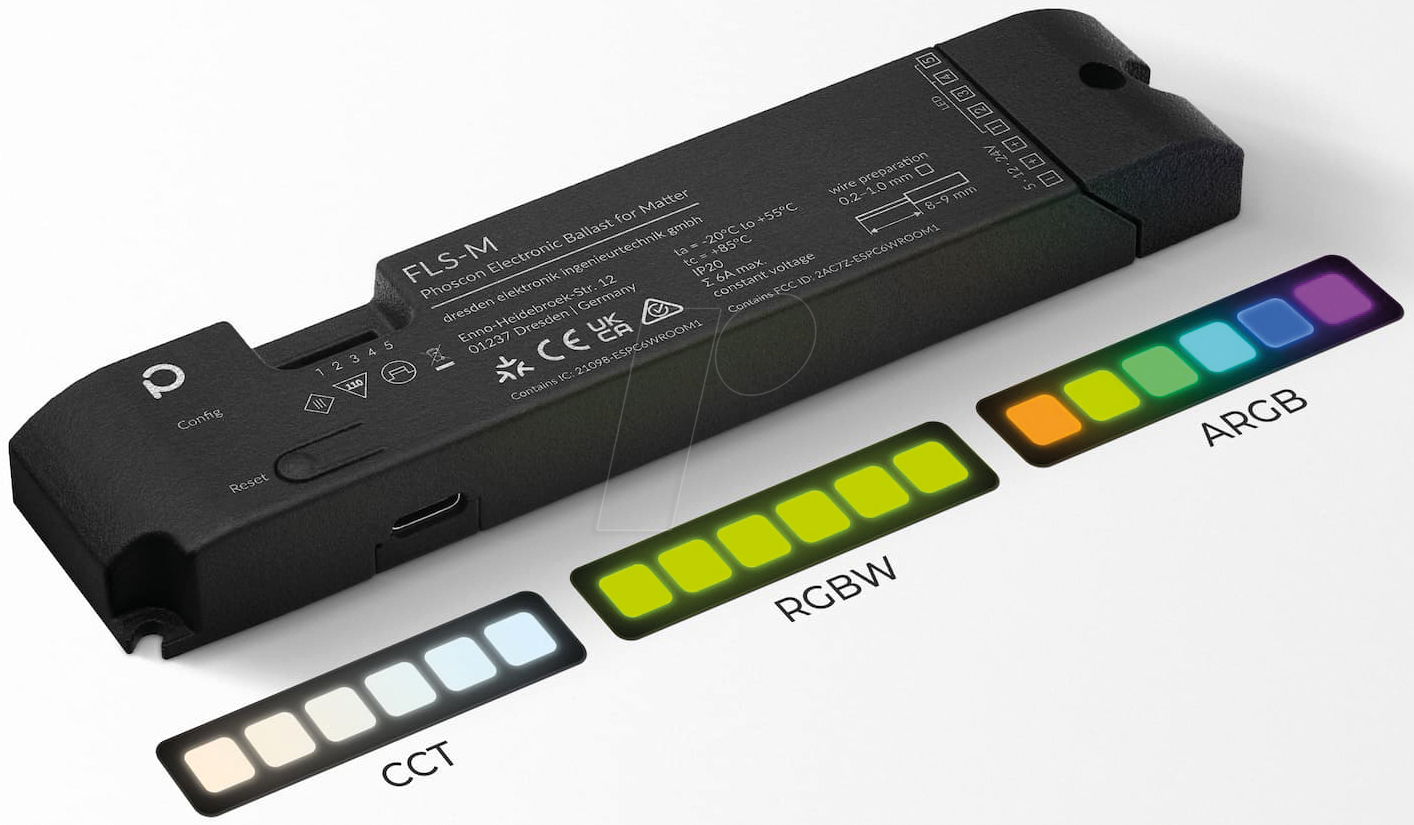 FLS-M - Matter über WiFi und Zigbee 3.0 LED-Controller FLS-M - Matter über WiFi und Zigbee 3.0 LED-Controller von DRESDEN ELEKTRONIK