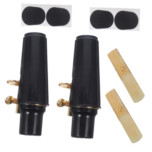 DRESSOOS 2 Sätze Saxophon Kopfsatz Altsaxophon Mundstückkappe Saxophon Mundstück Holzblasinstrumententeile Saxophon Mundstück Alt Holzblasinstrument Mundstücke Altsaxophon Zubehör von DRESSOOS