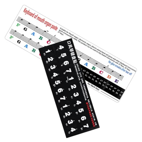 DRESSOOS 2 Stück Keyboard Aufkleber, Zubehör, Keyboard Aufkleber, Musikinstrumentenzubehör, Melodica Aufkleber, Etikett, Klaviertastatur Aufkleber, Melodica Tonhöhenaufkleber, Keyboard von DRESSOOS