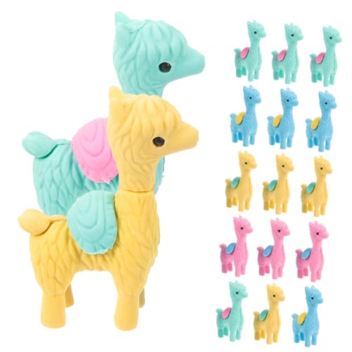 DRESSOOS 20 Stücke Radiergummi Alpaka Gummi Mini Alpaka Modell Farbe Rack Dekoration Festival Malerei Room Decor Mini Alpaka Decor Malerei Gummi von DRESSOOS