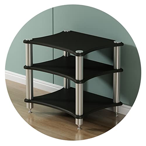AV-Regal mit 3 Ebenen, HiFi-Regal, TV-Regal, Schrank, Ausrüstung, Lautsprecher, Verstärker, Schwarz, 60 cm Höhe von DRFGNF