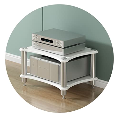 AV ShelfContemporary HiFi Rack TV Ständer für Verstärker und Lautsprecher, 2 Ebenen, Weiß von DRFGNF