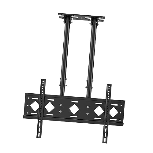 Decken-TV-Halterung – verstellbare Höhe, doppelpolig, Einzelbild-TV-Halterung, passend für 140-214 cm (55-86 Zoll) Bildschirm-TV-Ständer, hält bis zu 80 kg, doppelpolige TV-Halterung zum Aufhängen von DRFGNF