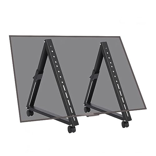 Mobiler TV-Wagen mit Rädern, rollbare TV-Halterung mit Rad, für 101,6-177,8 cm (40-70 Zoll) Fernseher, niedriges Profil mit verstärkter Anschlusshalterung, Low-Profile-Bodenmonitorwagen von DRFGNF