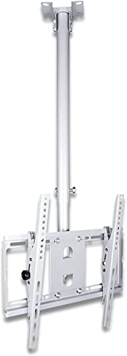 Multifunktionale TV-Deckenhalterung, verstellbar, neigbar, schwenkbar, passend für 81,3–139,7 cm (32-55 Zoll) LED-Bildschirm-Display, silberfarbene TV-Halterung, TV-Ständer von DRFGNF