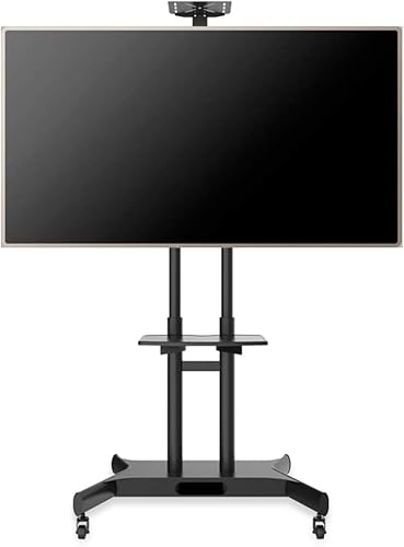 Rollbarer TV-Ständer, mobiler TV-Wagen, TV-Ständer universell für Flachbildschirme, mobiler TV-Wagen mit höhenverstellbarer Halterung und Rädern ( von DRFGNF