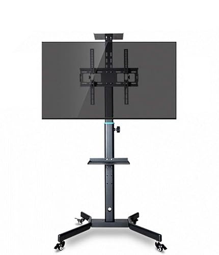 Rollender TV-Ständer, mobiler TV-Wagen, TV-Ständer mit 2 Ablagen und Rädern, rollende TV-Halterung für Flach-/gebogene Bildschirme ( Rollender TV-Ständer, mobiler TV-Wagen, TV-Ständer mit 2 Ablagen und Rädern, rollende TV-Halterung für Flach-/gebogene Bildschirme ( von DRFGNF