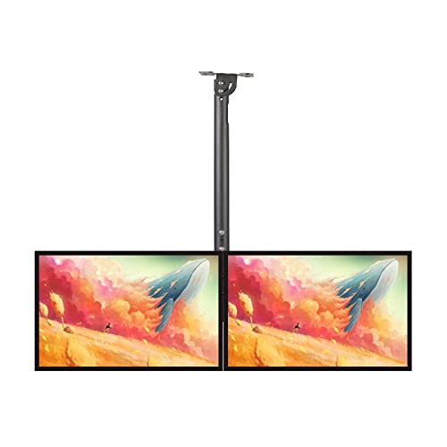 TV-Deckenhalterung, 360° schwenkbar und neigbar, TV-Halterung, passend für 14-43 Zoll Fernseher, für zwei Bildschirme, Befestigung mit Dehnschrauben, TV-Deckenhalterung, 360° schwenkbar und neigbar, TV-Halterung, passend für 14-43 Zoll Fernseher, für zwei Bildschirme, Befestigung mit Dehnschrauben, von DRFGNF