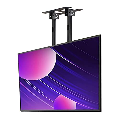 TV-Deckenhalterung, verstellbare Höhe, doppelpolig, Einzelbild-TV-Halterung, neigbar, Teleskop-Decken-TV-Halterung, passend für 152,4-254,4 cm (60-100 Zoll) Low-Profile-Fernseher (1,2,6 m) von DRFGNF