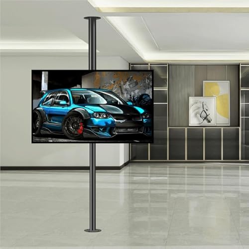 TV-Halterung, LCD-TV, 360 Grad drehbar, Bodenrahmen, Trennwand, drehbar, passend für 81,3–190,5 cm (32–75 Zoll) (eine Farbe, 1095–1350 mm) von DRFGNF